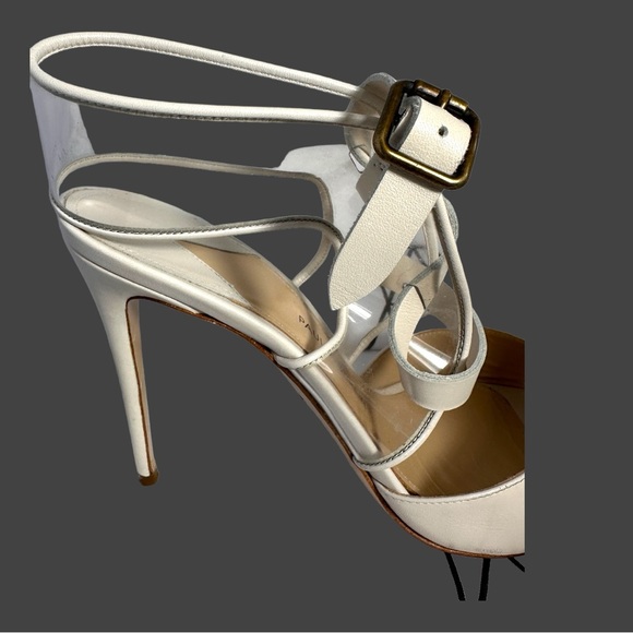 SEXY AF PAUL ANDREW CRISS CROSS STILETTO IVORY SANDALS (SZ 39 / FITS AS 7.5) - Picture 6 of 13